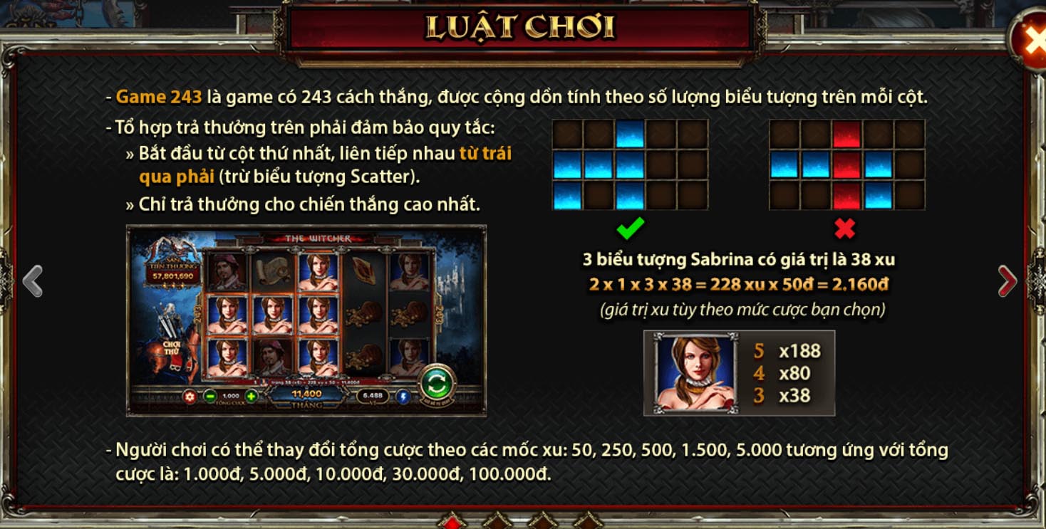 Luật chơi slot game the witcher